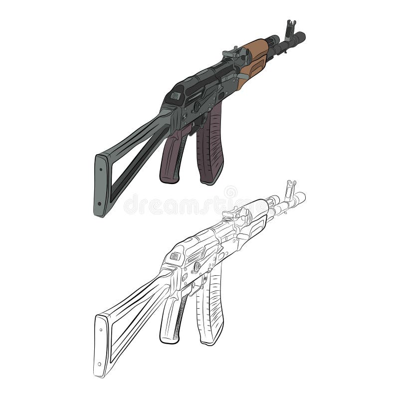 Espingarda Do Calibre De AK-47 12 Com O Compartimento Do Cilindro Isolado  Na Parte Traseira Do Branco Foto de Stock - Imagem de segredo, esquerdo:  89667768
