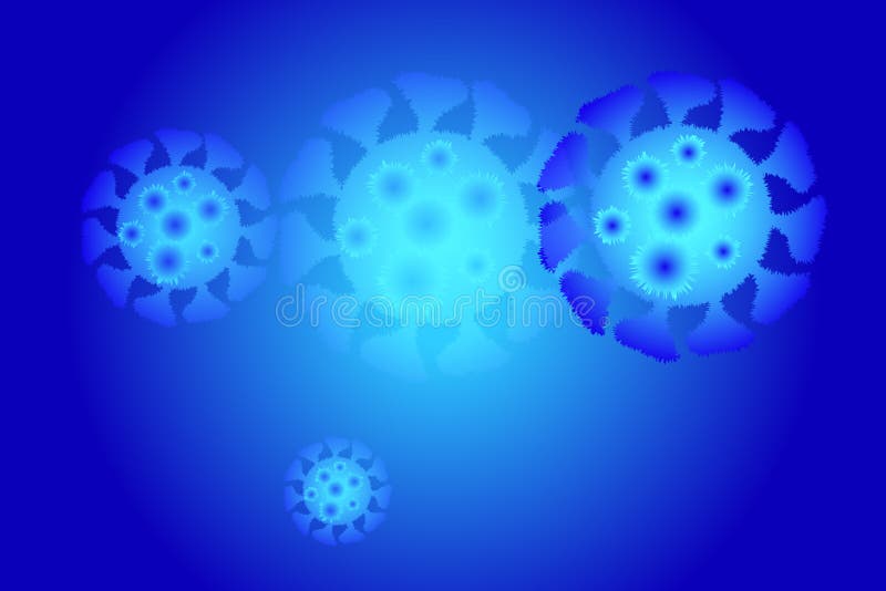 Desenho do modelo coronavírus desenho do sinal do vírus corona em fundo azul