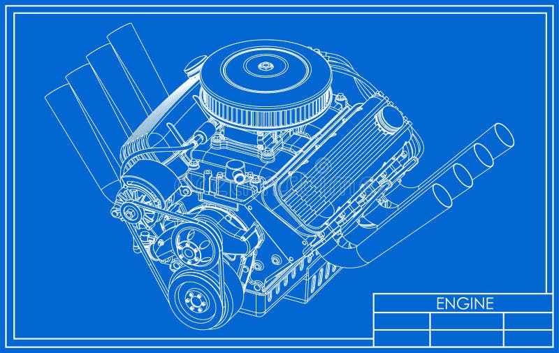 Desenhos animados do motor do hot rod do carro do músculo do arrasto de V8  arrasto