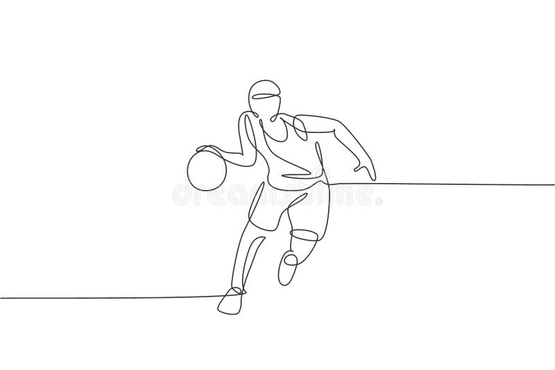 uma linha contínua de desenho de bola e sapatos de basquete. equipamento  esportivo. coisas de basquete. jogo competitivo e de competição. estilo de  vida ativo e saudável. ilustração vetorial de desenho de