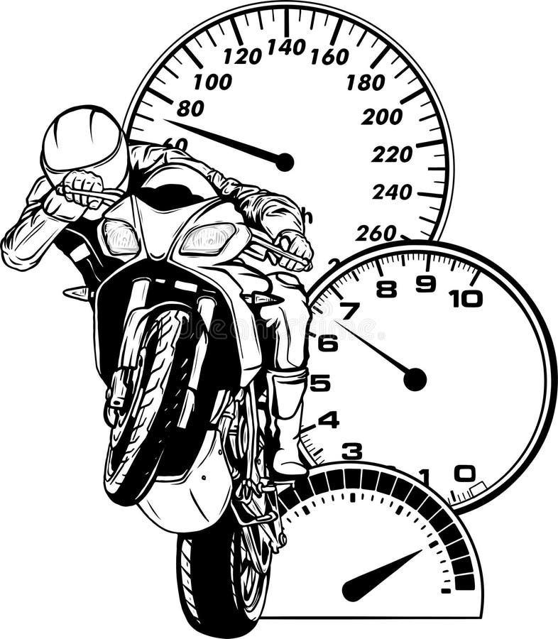 Desenho Motocicleta Preto Branco Isolado Fundo Branco Ilustração Preta  Vetor vetor(es) de stock de ©dero2010 468738724