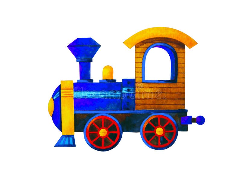 Trem De Brinquedo Colorido E Trilhos Ferroviários Azuis Claros Royalty Free  SVG, Cliparts, Vetores, e Ilustrações Stock. Image 172559413