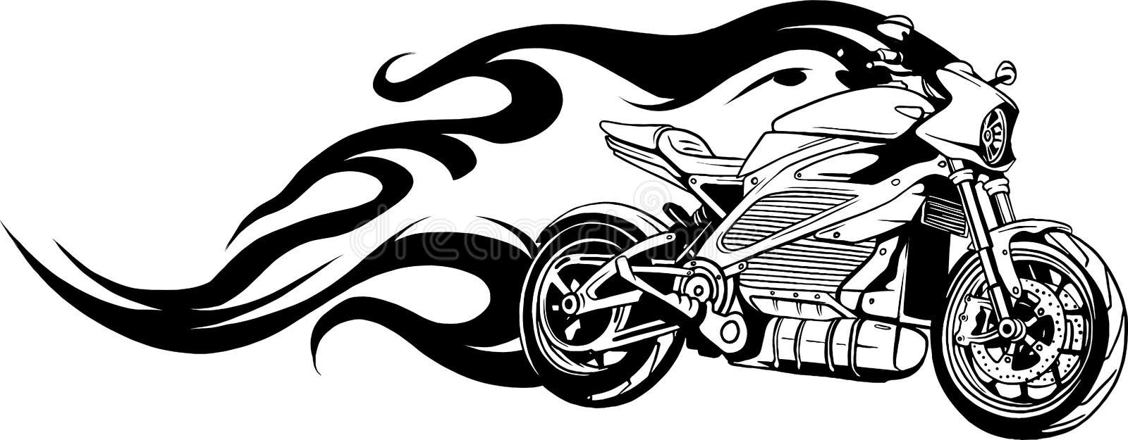 Ilustração Vetorial De Um Desenho Preto E Branco De Uma Motocicleta  Vermelha De Super-motocicleta De Super-moto E Versão Colorida Ilustração do  Vetor - Ilustração de grande, esporte: 229454627