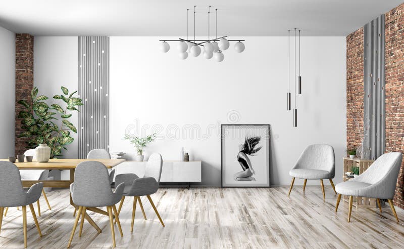 Foto de Design De Interiores Da Sala De Estar Escandinava Com