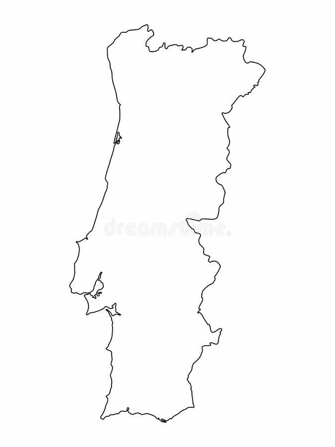 Desenho Em Branco Do Mapa Portugal Sobre Fundo Preto Ilustração do Vetor -  Ilustração de oceano, preto: 230832769