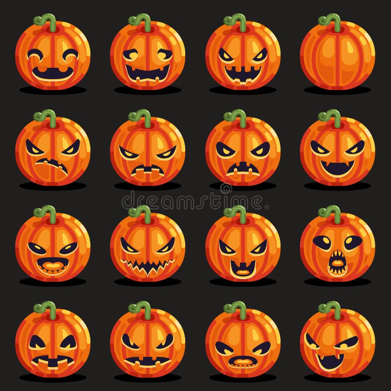 Cara assustadora de elementos de halloween. ilustração vetorial