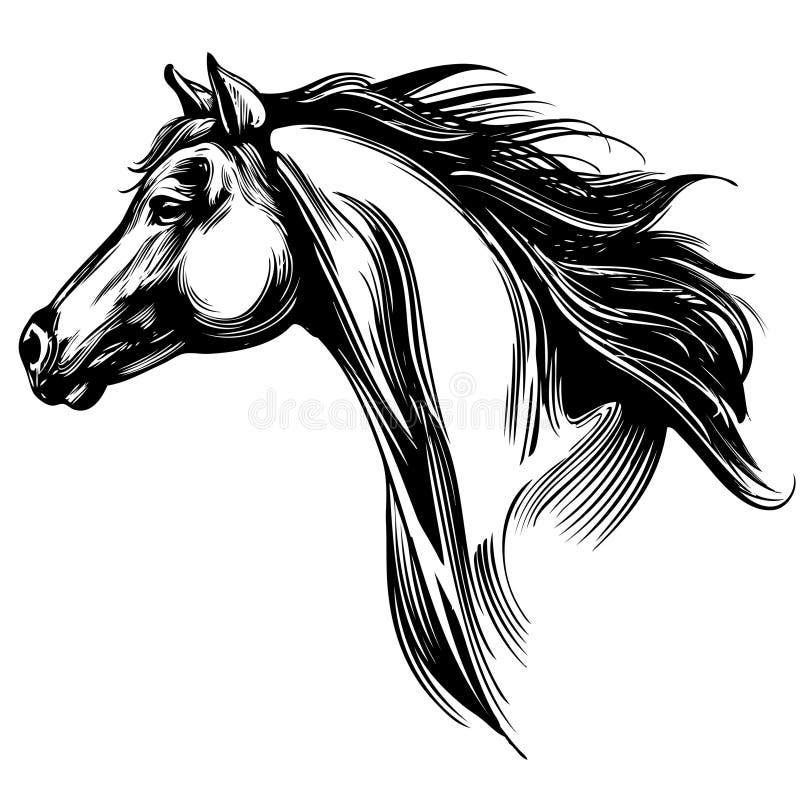 Design PNG E SVG De Cavalo Realista Desenhado à Mão Para Camisetas