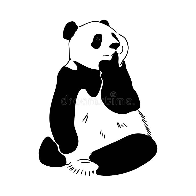 Desenho Realista Vetorial Da Figura Panda Em Ilustração Desenhada à Mão  Inteira Ilustração do Vetor - Ilustração de estilo, retrato: 251025949