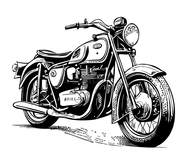 Desenho de ilustração vetorial desenhada à mão para moto de