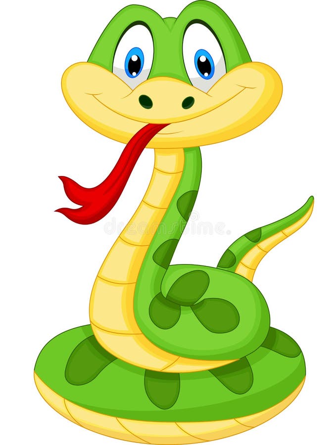 Ilustração do ícone dos desenhos animados da serpente Cobra verde