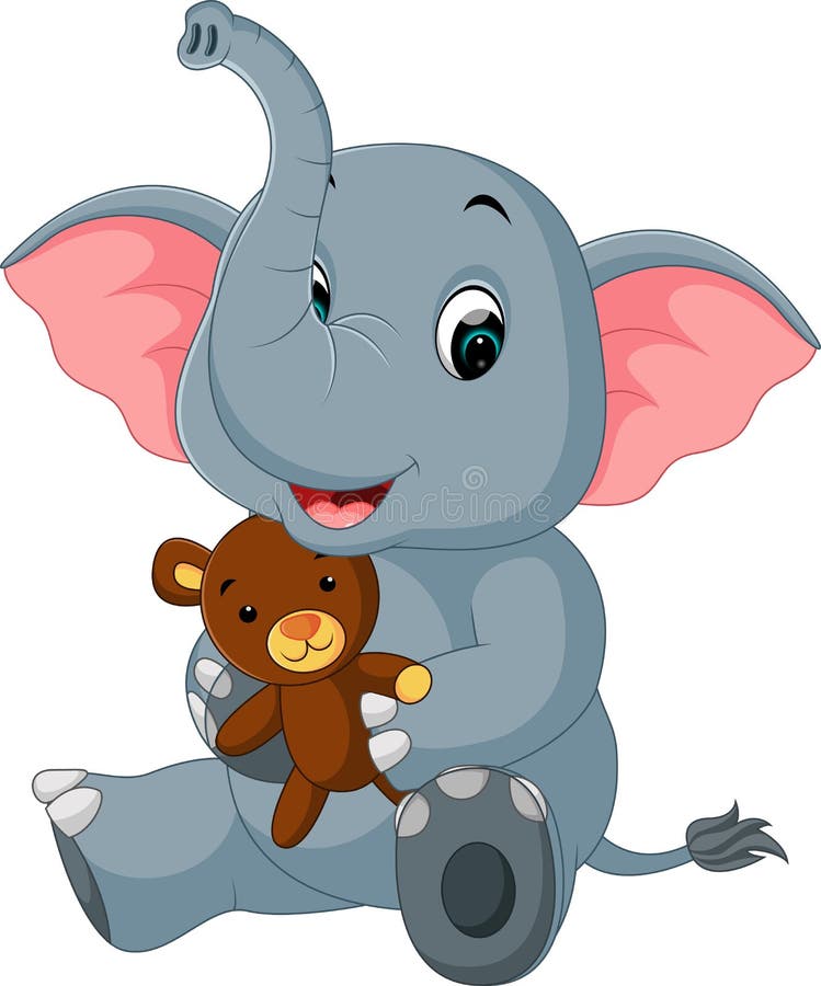 Desenhos animados bonitos do elefante ilustração do vetor Desenhos animados bonitos do elefante ilustração do vetor