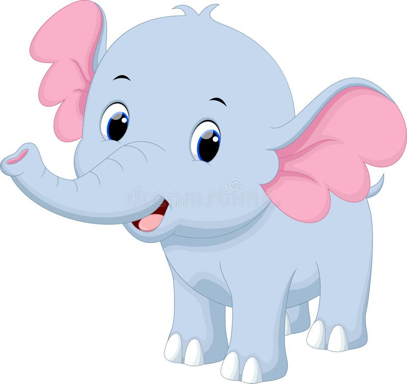 Elefante Bonito Em Roupas Azuis. Cartoon Kawaii Animal Personagem.  Ilustração Vetorial Para Crianças E Bebês Moda. Royalty Free SVG, Cliparts,  Vetores, e Ilustrações Stock. Image 86190891