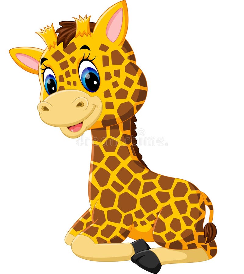 Desenhos Animados Bonitos Do Girafa Do Bebê Ilustração do Vetor