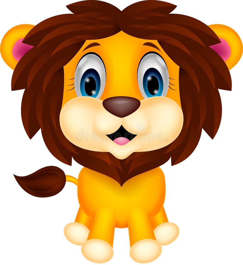 Illustration of Cute lion cartoon. Illustration of Cute lion cartoon