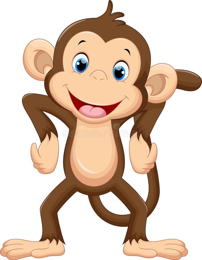 Macaco Pequeno - Ilustração De Desenho Animado Colorido, Vetor Royalty Free  SVG, Cliparts, Vetores, e Ilustrações Stock. Image 11995090