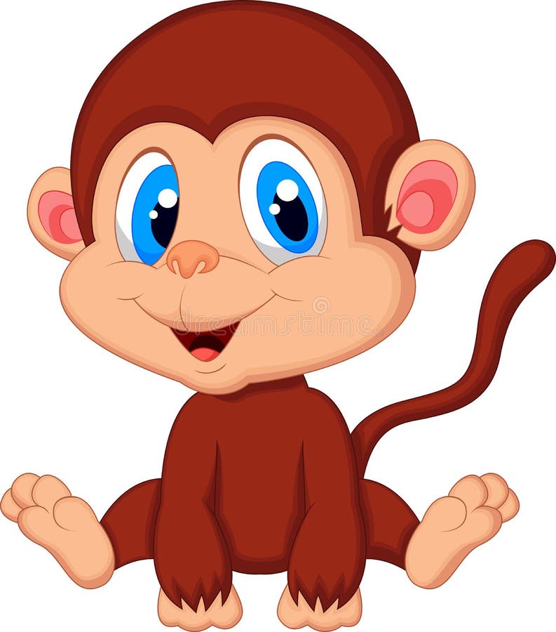 Macaco Bonito Dos Desenhos Animados Da Ilustração Foto Royalty