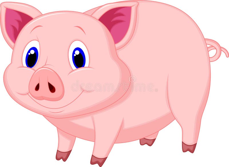 Illustration of Cute pig cartoon. Illustration of Cute pig cartoon