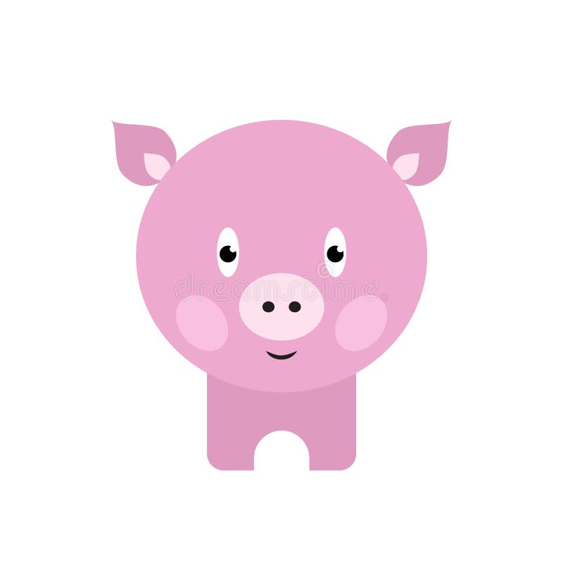 Desenhos animados bonitos do porco Porco pequeno de sorriso feliz do bebê ilustração do vetor Desenhos animados bonitos do porco Porco pequeno de sorriso feliz do bebê ilustração do vetor