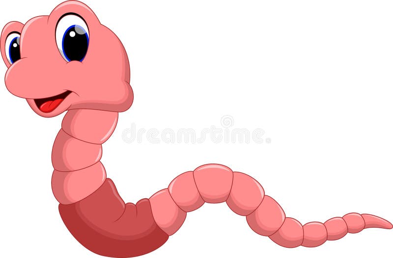Illustration of Cute worm cartoon. Illustration of Cute worm cartoon