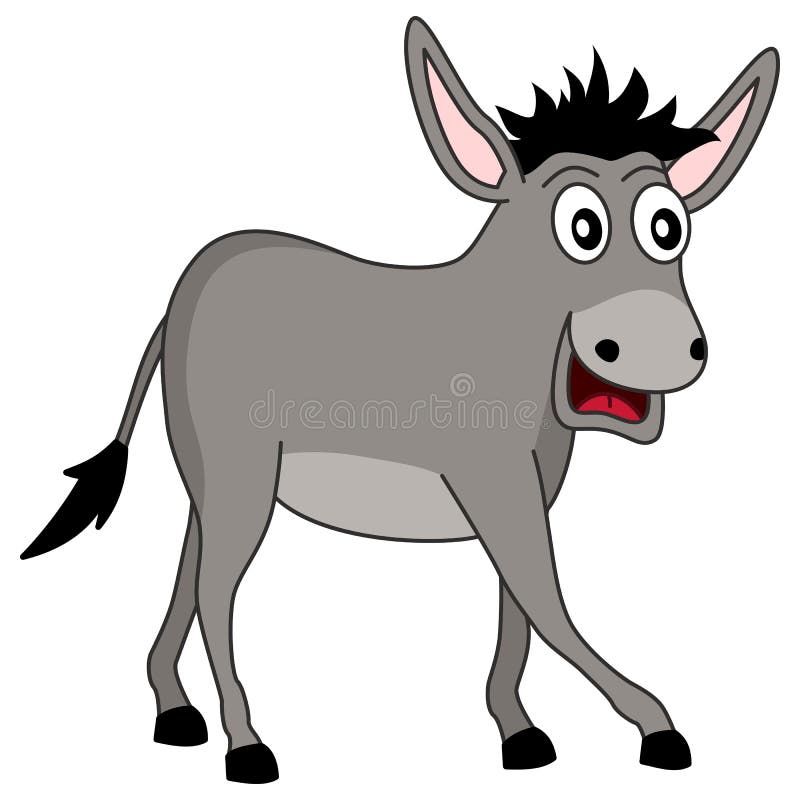Desenhos animados bonitos Gray Donkey Animal ilustração do vetor Desenhos animados bonitos Gray Donkey Animal ilustração do vetor
