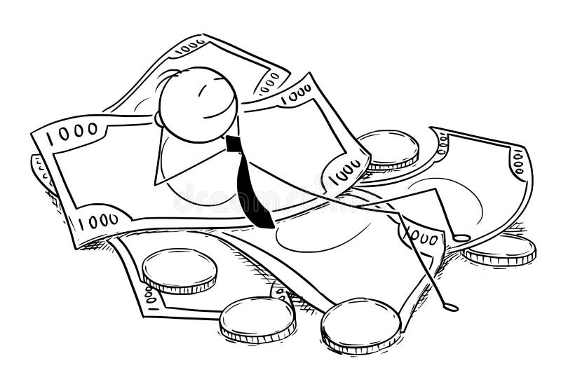 desenhos animados do investidor empresário relaxar e dormir no