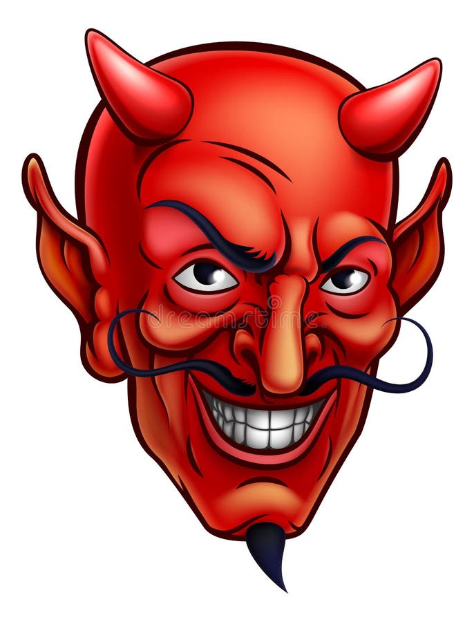 Desenho Animado Ilustração Fogo Vermelho Demônio Personagens vetor