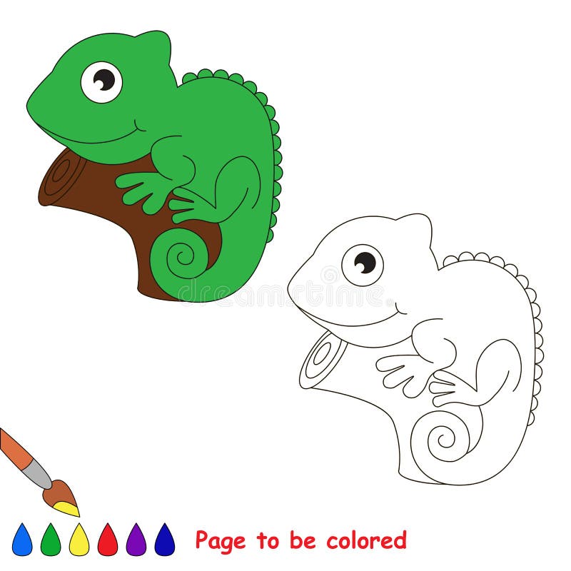 Desenhos para colorir de colorindo o camaleão pelos números  