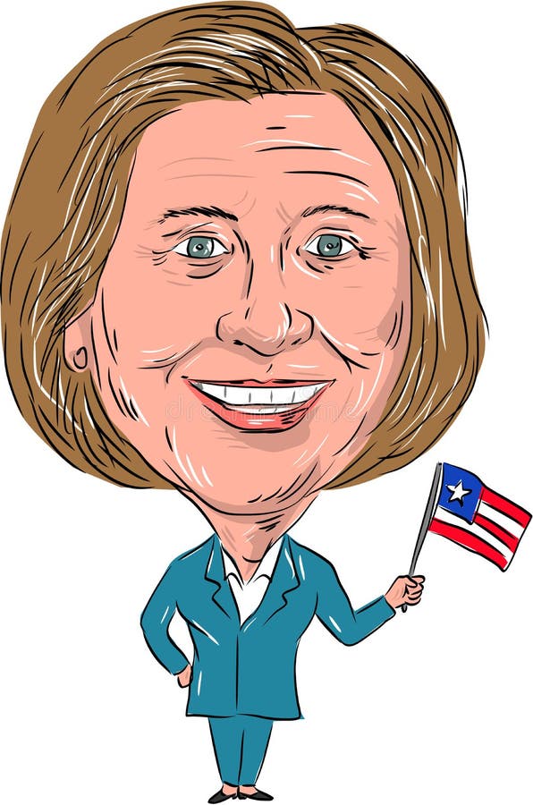 Desenhos animados 2016 de Hillary Clinton Democrat President