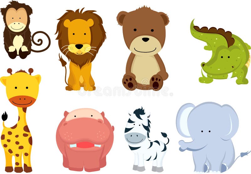 Desenhos animados do animal selvagem ilustração do vetor Desenhos animados do animal selvagem ilustração do vetor