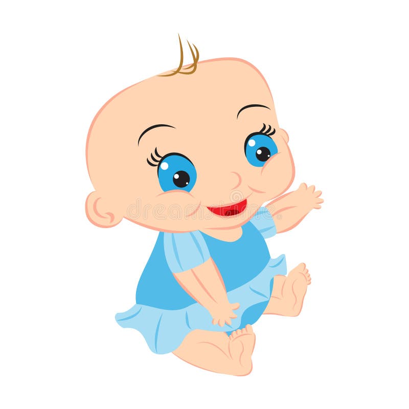 Bebê Bonito Dos Desenhos Animados Ilustração do Vetor - Ilustração de  meninas, felicidade: 86167208