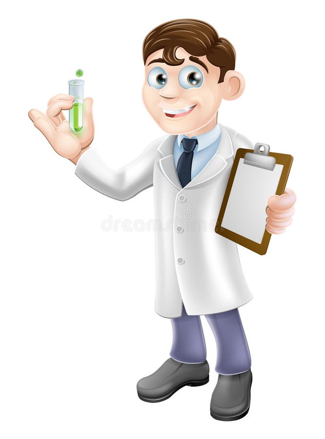 Desenhos animados do cientista ilustração stock Desenhos animados do cientista ilustração stock