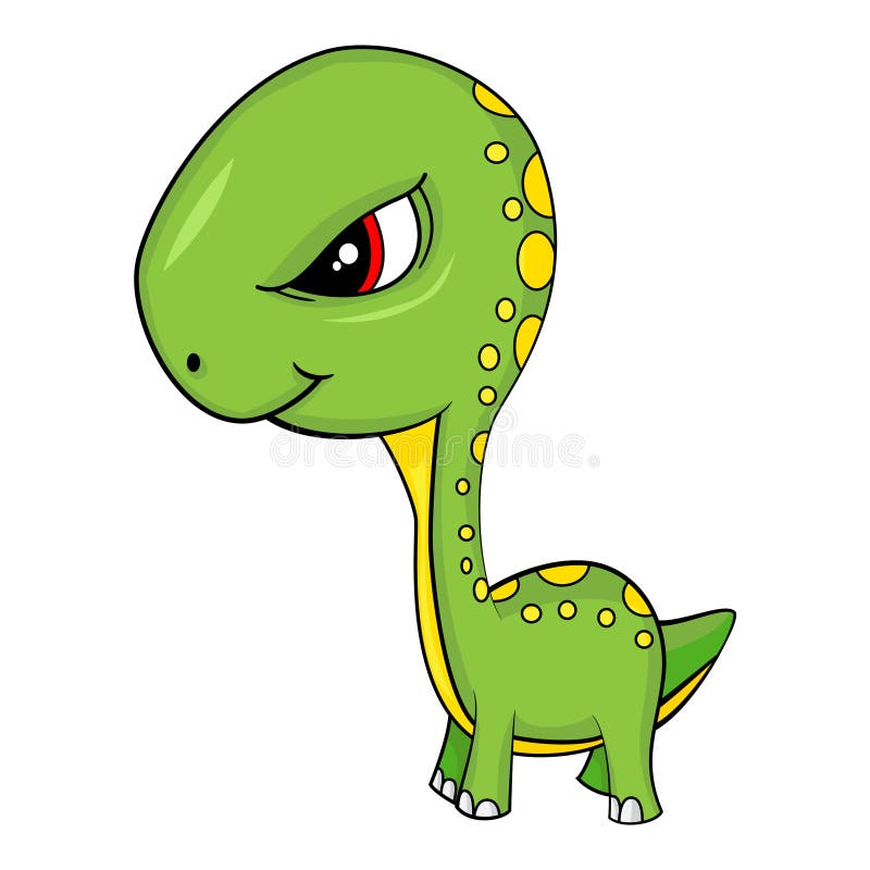 Desenhos animados bonitos do dinossauro verde ilustração royalty