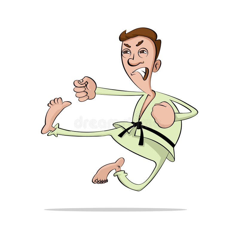 Desenhos animados do homem do karaté ilustração royalty free Desenhos animados do homem do karaté ilustração royalty free