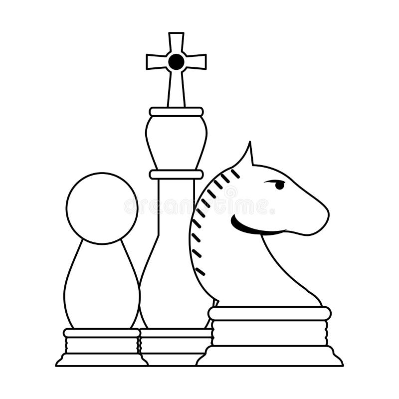 Ícone De Peão De Xadrez Preto, Estilo De Desenho Animado Ilustração do  Vetor - Ilustração de moderno, castelo: 199165729