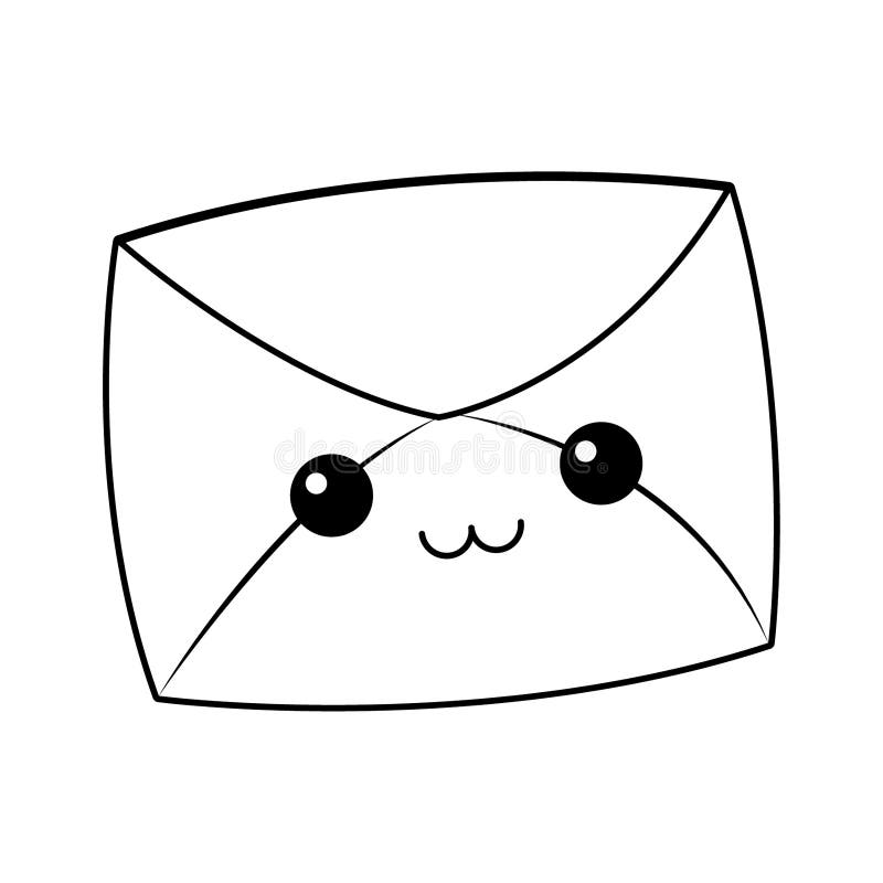 Projeto Do Envelope Do Kawaii Ilustração do Vetor - Ilustração de