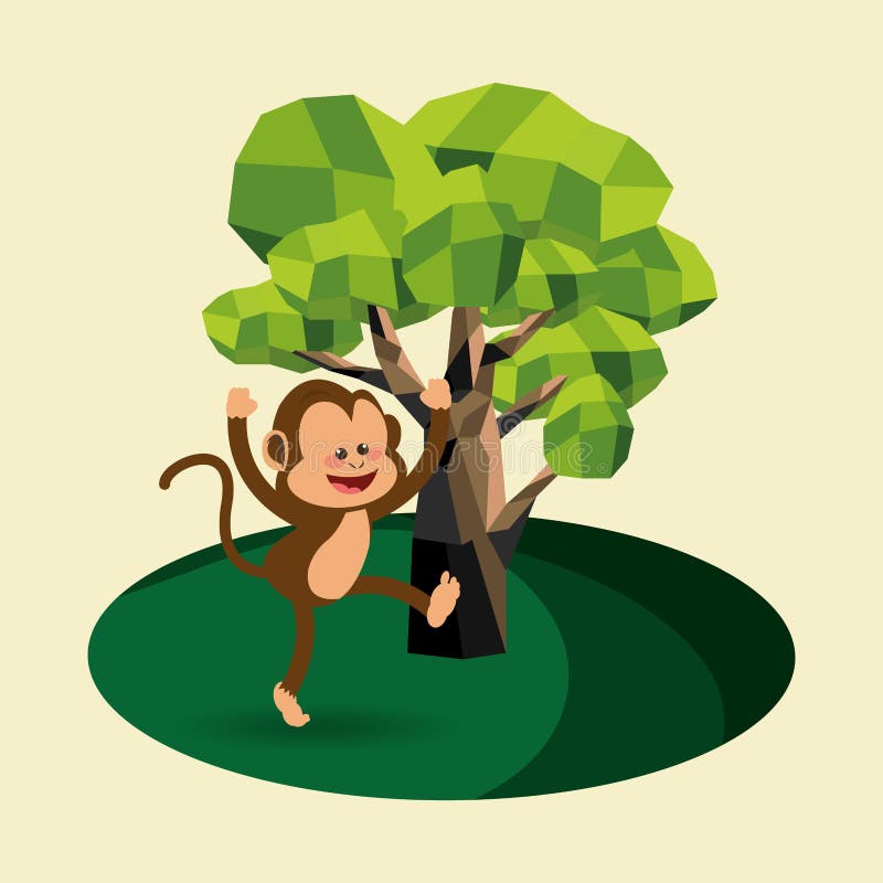 Design Plano, Selva, Macaco, Desenho Animado, Emblema, Ilustração Vetorial  Royalty Free SVG, Cliparts, Vetores, e Ilustrações Stock. Image 62293719