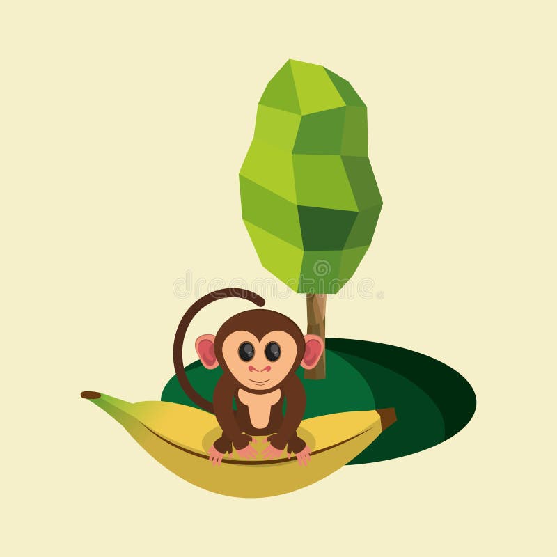 Design Plano, Selva, Macaco, Desenho Animado, Emblema, Ilustração Vetorial  Royalty Free SVG, Cliparts, Vetores, e Ilustrações Stock. Image 62293719