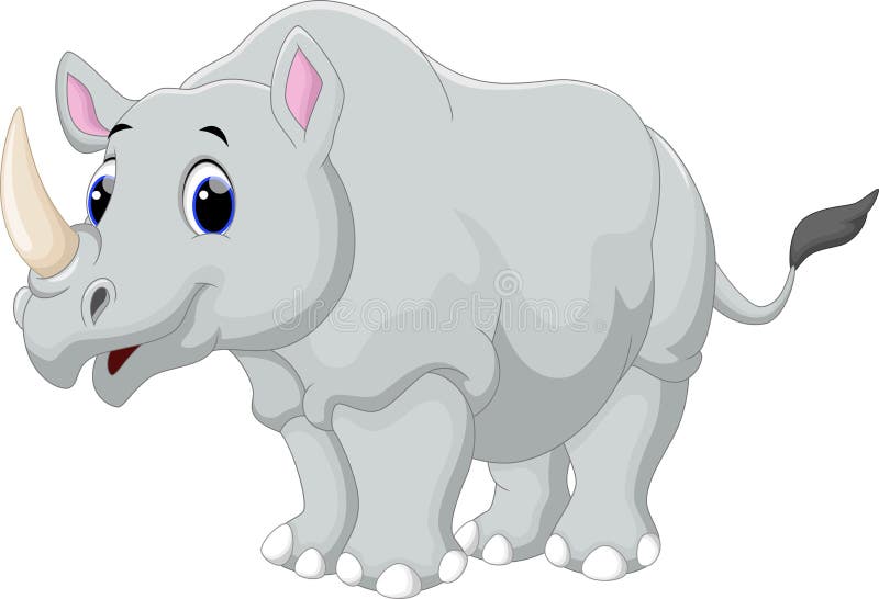 Desenhos animados do rinoceronte ilustração royalty free Desenhos animados do rinoceronte ilustração royalty free