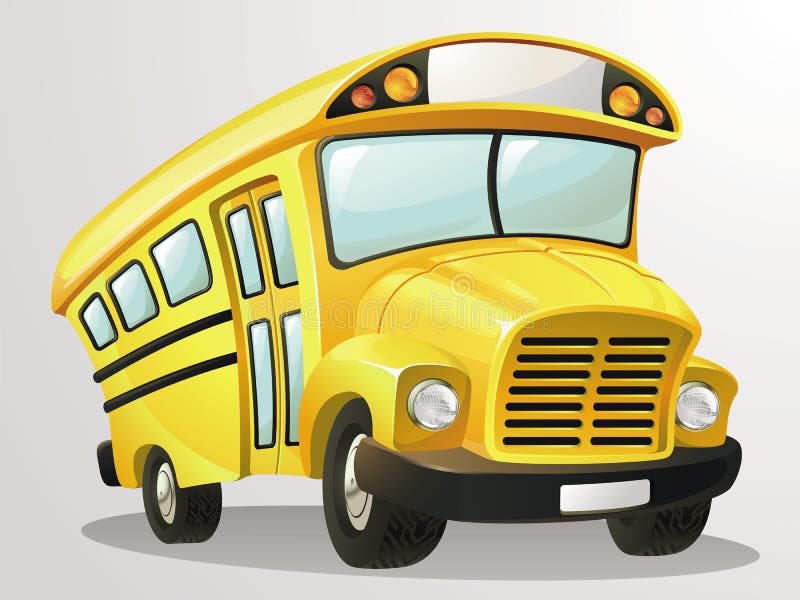 Desenhos animados do vetor do ônibus escolar ilustração stock Desenhos animados do vetor do ônibus escolar ilustração stock
