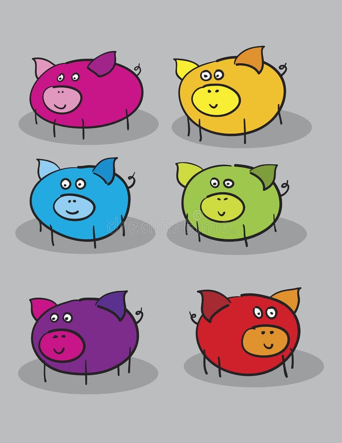 Kid Educação E Jogos - O Tutorial De Desenho Para Crianças Pré-escolares Com Nível De Jogo Educacional Fácil De Criança, A Escola De Desenho Engraçado. Como Desenhar Cabeça De Porco. Ilustraciones svg