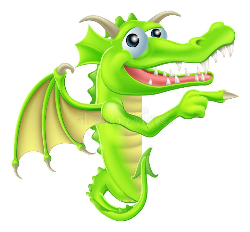 Desenhos animados Dragon Peeking Round Sign ilustração stock Desenhos animados Dragon Peeking Round Sign ilustração stock