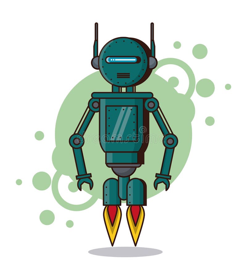 Desenhos animados engraçados do robô ilustração do vetor Desenhos animados engraçados do robô ilustração do vetor