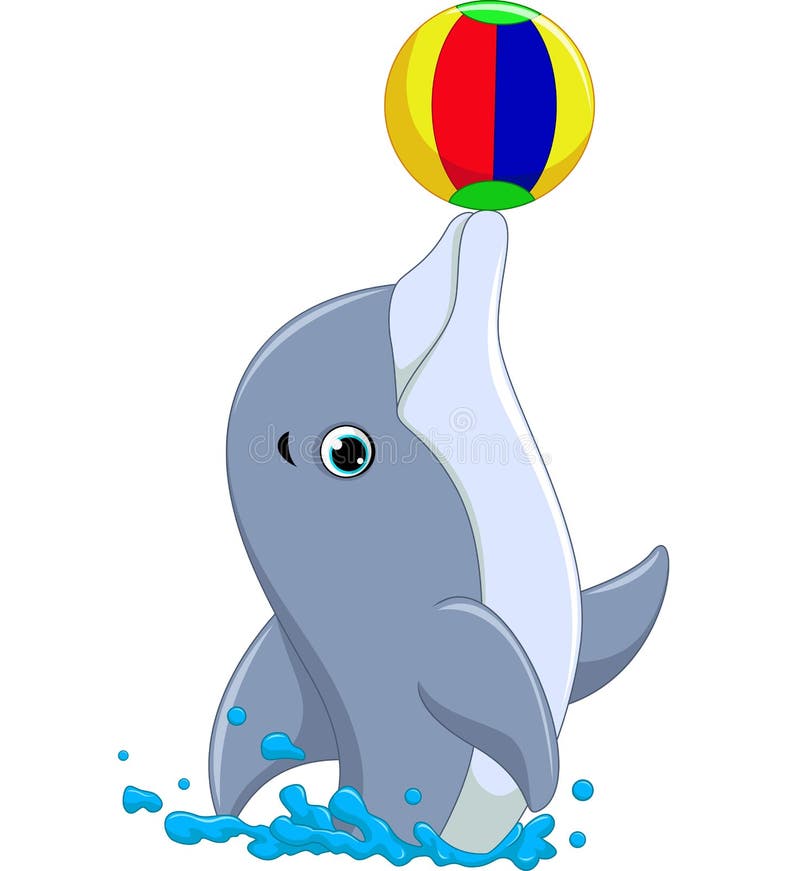 Desenhos animados felizes do golfinho ilustração stock Desenhos animados felizes do golfinho ilustração stock
