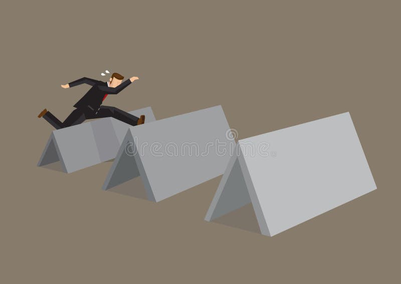 Desenhos animados Illust do vetor de Hurdles Over Obstacles do homem de negócios dos desenhos animados ilustração royalty free Desenhos animados Illust do vetor de Hurdles Over Obstacles do homem de negócios dos desenhos animados ilustração royalty free