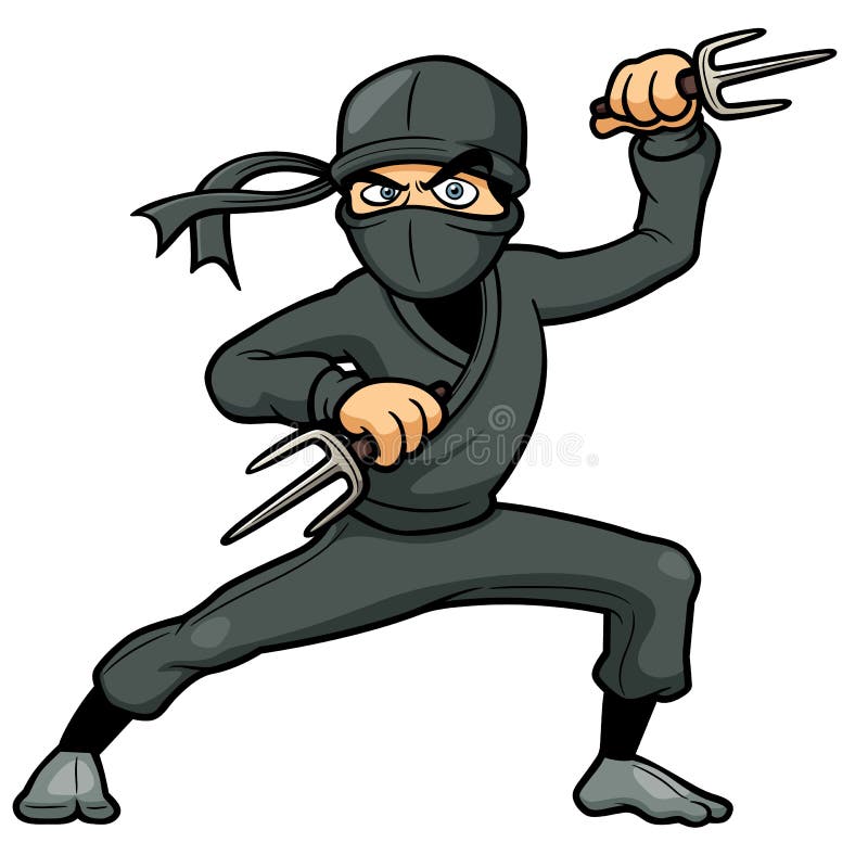 Bonito desenho animado ninja definido com: vetor stock (livre de direitos)  660513880