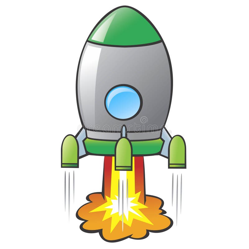 Vector illustration of a cartoon rocket. No radial gradient / transparency / gradient mesh. Created in Adobe Illustrator. Vector illustration of a cartoon rocket. No radial gradient / transparency / gradient mesh. Created in Adobe Illustrator