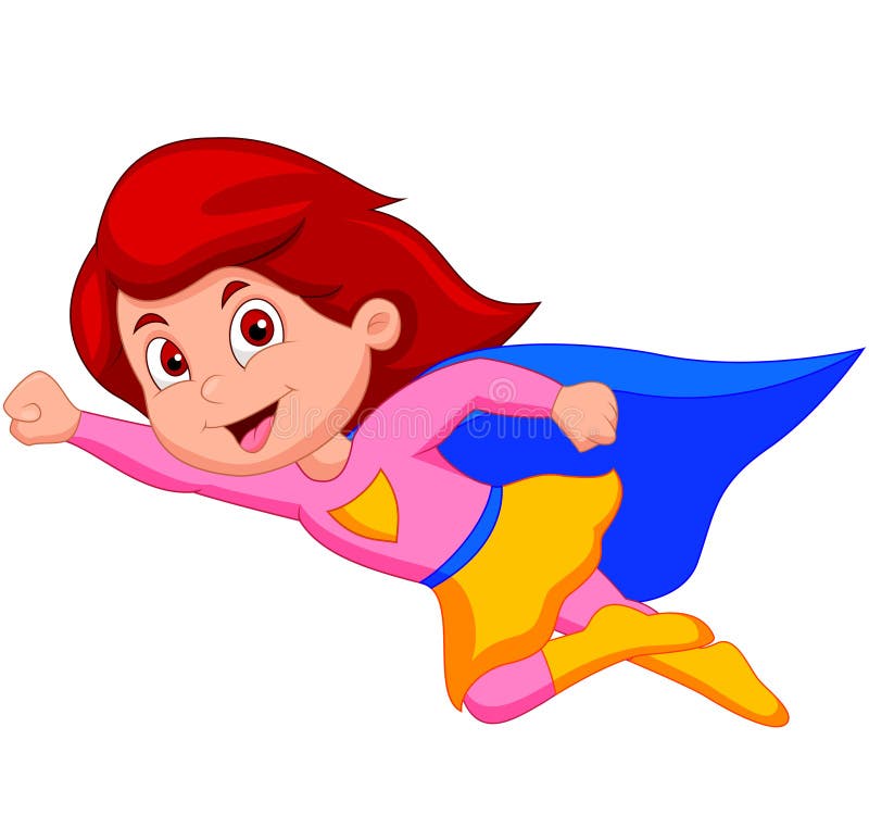 Desenhos animados super da menina ilustração do vetor Desenhos animados super da menina ilustração do vetor