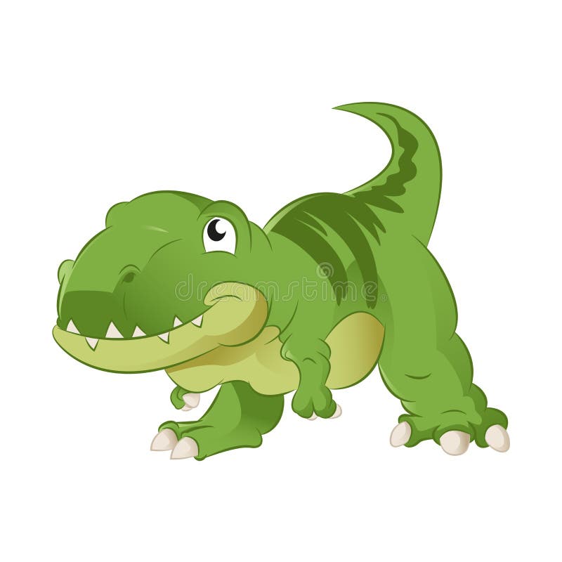 T-rex Bonito Dos Desenhos Animados Ilustração do Vetor - Ilustração de  alegria, verde: 78280380