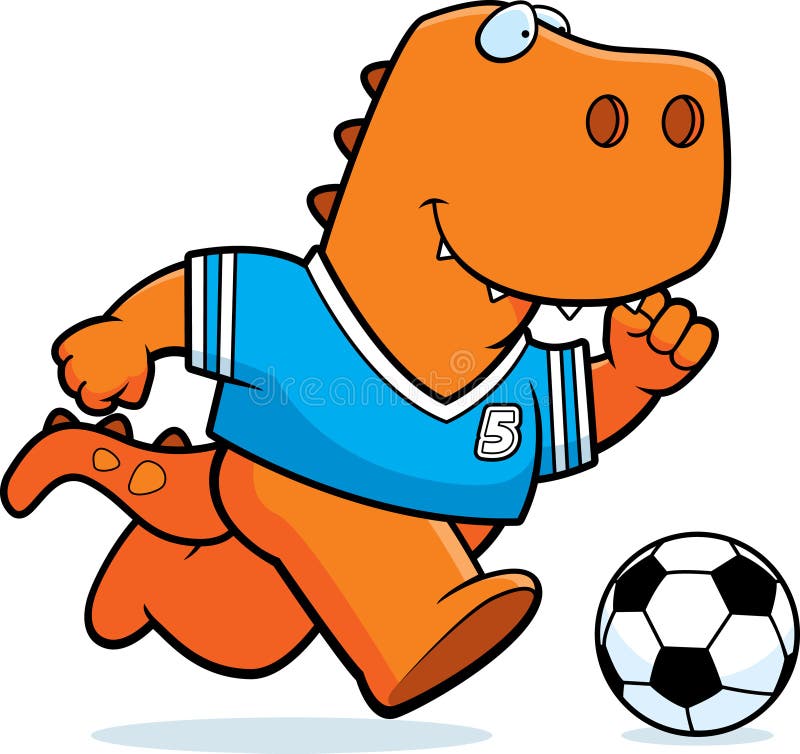 Dinossauro do futebol ilustração stock. Ilustração de competitivo - 6316690