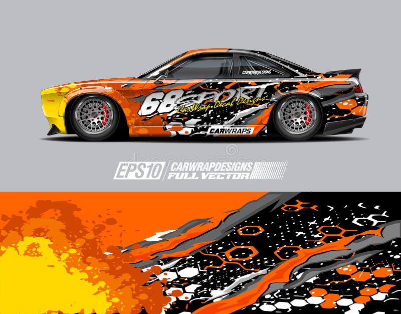 Ilustração de design plano drift car